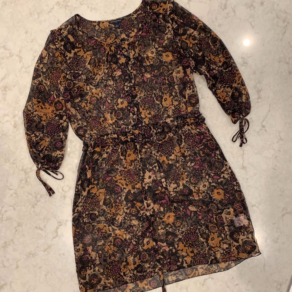 Sheer 3/4 sleeve dress or coverup/tunic